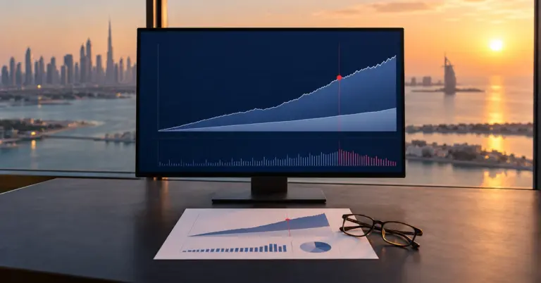 Retirement planning chart showing a long-term portfolio and income on a wealth manager’s desk